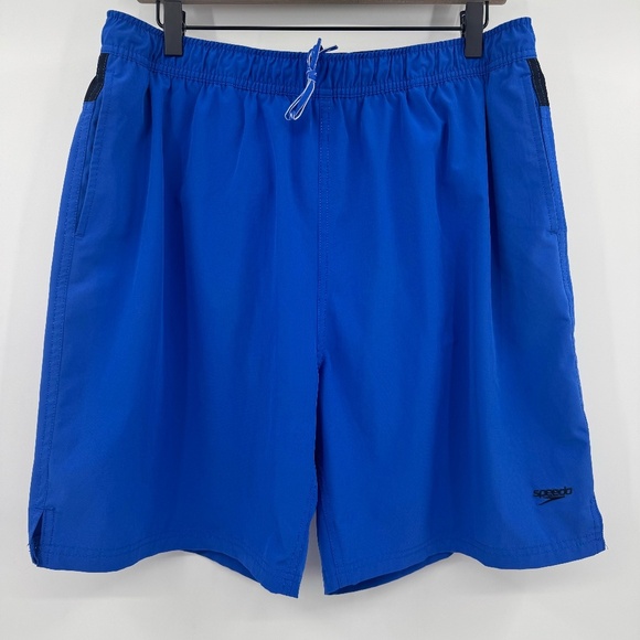 Speedo Shorts Men XL Blue Hybrid Active Beach Elastic Drawstring Lined Pockets - Picture 1 of 11